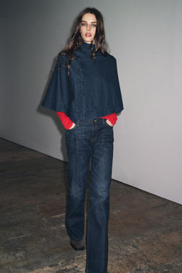 DENIM CAPE WITH TOGGLES