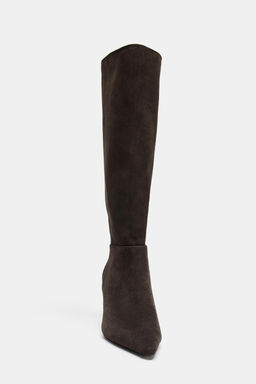 SPLIT SUEDE HEELED BOOTS - Zara фото 11