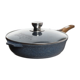 Сковорода 26см со съемной ручкой и стекл. крышкой АП "Premium" (blue) арт. с026903 /МЕЧТА/