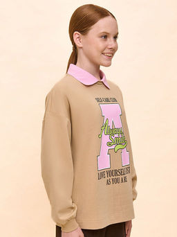 PELICAN, толстовка для девочек, Песочный  фото 2