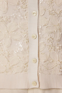 Ekru Dantel Detayl? V Yaka Triko Yelek TWOSS25YE00116