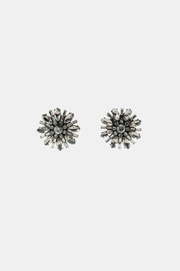 FLOWER RHINESTONE EARRINGS - Zara фото 2