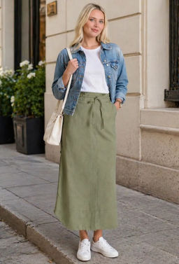 Льняная юбка на резинке лен с вискозой