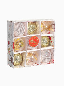 Ёлочные игрушки Капризы зимы, шары новогодние, d=6 см, 9 шт. золото - Зимнее волшебство фото 17