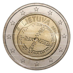 Монета 2 евро 2016 года Литва Балтийская культура