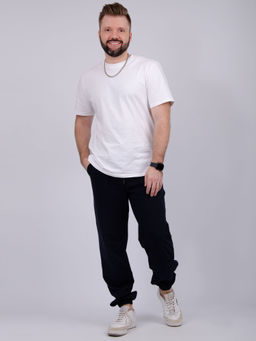 Джоггеры "Джереми 5" синие, футер с лайкрой