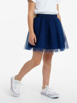 Юбка пачка из фатина 22-4796 синяя сетка