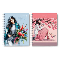 Светоч Т214 Тетрадь общая с твердой обложкой, матовая ламинация A5 80 л. на гребне 65 г/кв.м , белизна 100 % 4 шт. клетка 01568 Весенняя романтика
