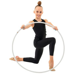 Обруч профессиональный для художественной гимнастики Grace Dance, d=80 см, цвет белый  фото 5