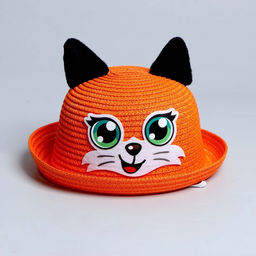 Панама детская соломенная для девочки «Лисичка», с ушками, р-р 52-54, 2-6 лет