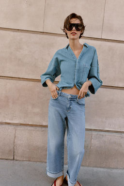 JEANS Z1975 RELAXED FIT TIRO MEDIO VUELTA BAJO / Azul medio