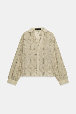 SHIRT WITH CUTWORK EMBROIDERY - Zara фото 16