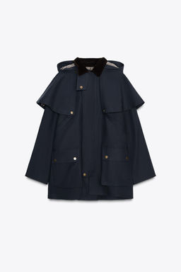 HOODED CONTRAST LAPEL TRENCH COAT ZW COLLECTION - Zara фото 5
