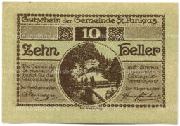 Банкнота 10 геллеров 1920 года Австрия  Санкт-Панкранц (нотгельд)
