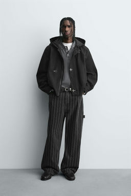STRIPED BALLOON FIT TROUSERS