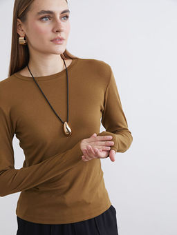 Bisiklet Yaka Modal Kar???ml? Kad?n Body