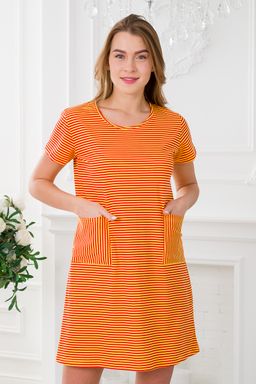 Туника женская из кулирки Руслана красная полоса на жёлтом - Амадэль фото 13