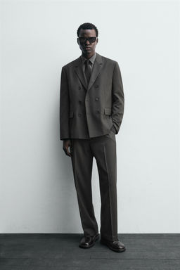WOOL BLEND SUIT TROUSERS