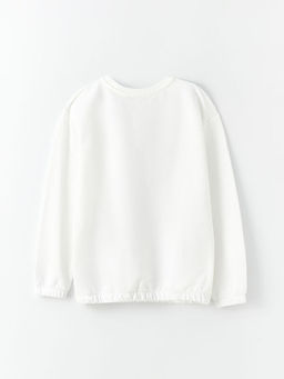 Bisiklet Yaka Bask?l? Uzun Kollu K?z ?ocuk Sweatshirt ve E?ofman Alt? - Waikiki фото 3