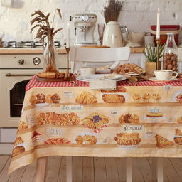 Скатерть Этель Bakery house 180х147 см, 100% хлопок, репс 210 г/м2