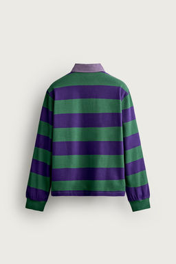 POLO REGULAR FIT RAYAS CUELLO CONTRASTE / Morado - Zara фото 8