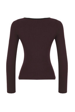 Siyah Merserize Gorunumlu Premium Iplik/Ozel Iplik Kurdele/Fiyonk Detayl? Triko Kazak TWOAW25KZ00207 - Trendyolmilla фото 18