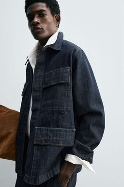 RELAXED FIT DENIM JACKET WITH POCKETS - Zara фото 5