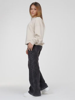 Джинсы-трубы утеплённые для девочек - Синий мир фото 6