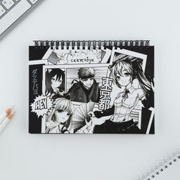 Скетчбук в твердой обложке на гребне А5, 80 л. 100 г/м Аниме. Комикс