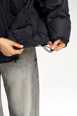 Куртка стеганная с натуральным наполнителем Black - Erist store фото 7