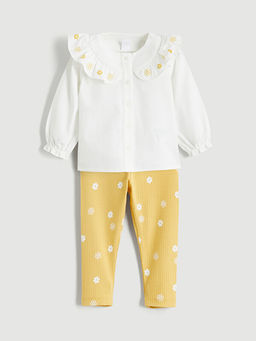 ?i?ekli K?z Bebek G?mlek ve Tayt