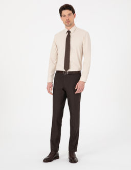Bej Slim Fit Uzun Kollu Basic G_mlek