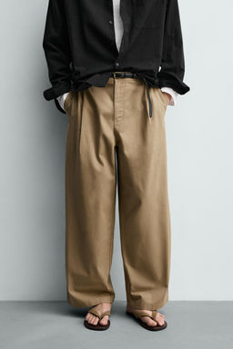 PANTAL?N WIDE FIT PLIEGUES / Beige - Zara фото 2