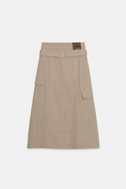 BELTED CARGO MIDI SKIRT - Zara фото 10