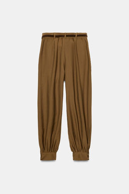 PANTAL?N BOMBACHO CINTUR?N CADENA / Oliva - Zara фото 8