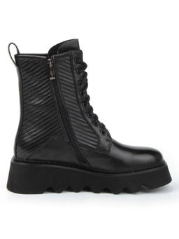 01-C1112-1 BLACK Ботинки демисезонные женские (натуральная кожа, байка)