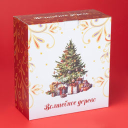 Блинница новогодняя Доляна Волшебное дерево, d=23 см, доломит, белая