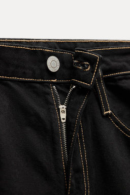 HIGH-WAIST TRF JEANS WITH TOPSTITCHING AND TURN-UP HEMS - Zara фото 4