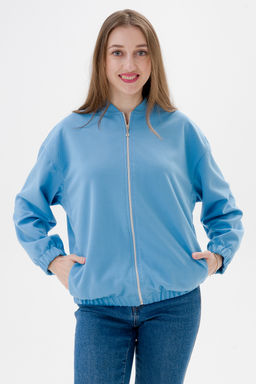 Бомбер из коттон фита небесный макси - Амадэль фото 8