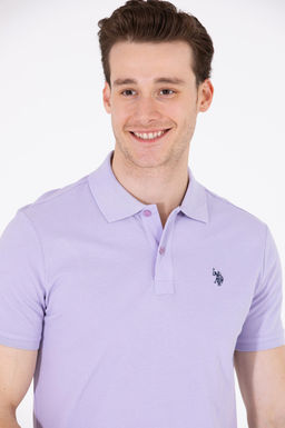 U. S. Polo Assn / Мужская сиреневая базовая футболка с воротником-поло - U.s. polo assn фото 17