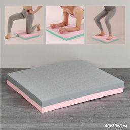Мат балансировочный для фитнеса и йоги 40х33х5cm/ розово-серый/ уп20