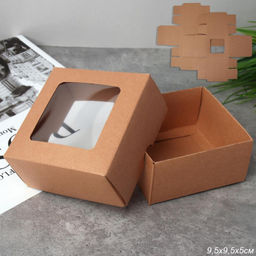 Коробка подарочная складная 10x10x5 см / 326-B /уп 12/300/крафт - Галеонтрейд фото 5