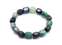 Браслет из агата тонированного прямоугольник 9*12мм цв.голубой - Радуга камня фото 5