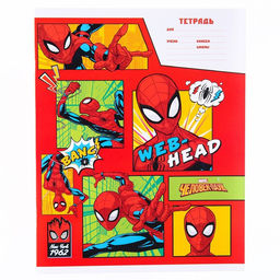 Цена за 20 шт. Тетрадь 18 листов, в линейку, МИКС 4 видов, обложка мелованная бумага, «Человек-паук»