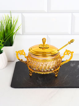 Сахарница 200 мл с ложкой / 200-1-Gold /уп 60/ - Галеонтрейд фото 3