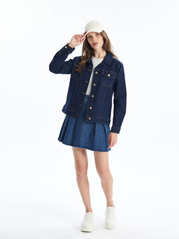 G?mlek Yaka Kad?n Jean Ceket