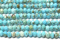 Бусины из бирюзы рондель гр.4*3мм, 38см, 124 бусин Радуга камня