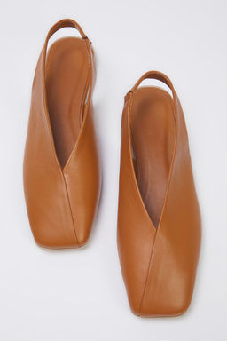 Taba Hakiki Deri Arkas? Ac?k Kare Burun Kad?n Babet TAKSS25BE00018