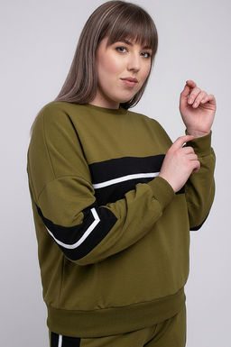 Арт. 2362 Костюм с брюками женский 50-58 Цвет:верх-зеленый кофе, низ-зеленый кофе