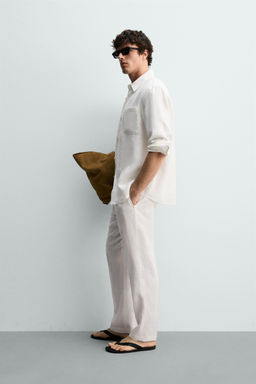 CAMISA REGULAR FIT 100% LINO / Blanco - Zara фото 4